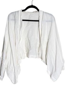 Shirin Guild Linen Blend Open Short Cardigan